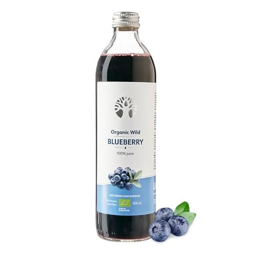 Bio-Saft aus Wilden Blaubeeren, 500 ml, Wilde Blaubeeren aus Nordischen Wäldern Gesammelt, 100% aus Direkt Gepressten Beeren, Ohne Zuckerzusatz, Ohne Konzentrat, Ohne Wasserzusatz
