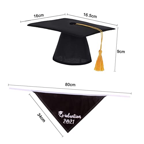 Sombrero y pañuelo de graduación para perros Toyvian miniatura 2