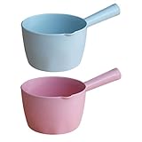Hemoton 2pcs Plastic Water Ladle Long Handle Dipper Bathing Bailers Water Scoop for Kitchen Garden...