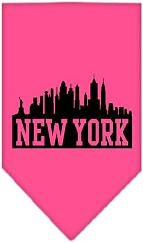 Mirage Pet Products New York Skyline Screen Print Bandana, Large, Bright Pink