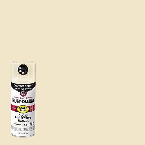 Image of Rust-Oleum 376887 Stops Rust Custom Spray 5-in-1 Spray Paint, 12 oz, Gloss Antique White (Pack of 4)