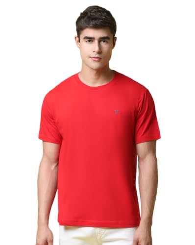 Image of Pinkmint Men's Cotton Blend T-Shirt ll Soild Round Neck T-Shirt ll Stylish Half Sleeve T-Shirt's (Pack of 1)