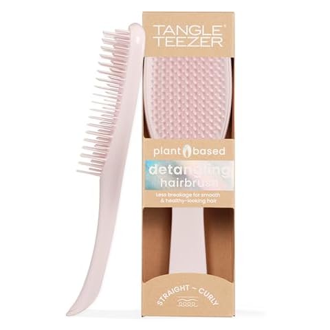 Tangle Teezer Plant-Based Ultimate Detangler Brush, Dry & Wet Hair Brush, Eliminates Knots & Reduces Breakage for All Hair Types, Marshmallow Pink Cover