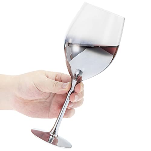 Mygift Set Of 4 Gradient Stemmed Wine Glass Set With Silver Metallic Metal Stem Design #TOP3