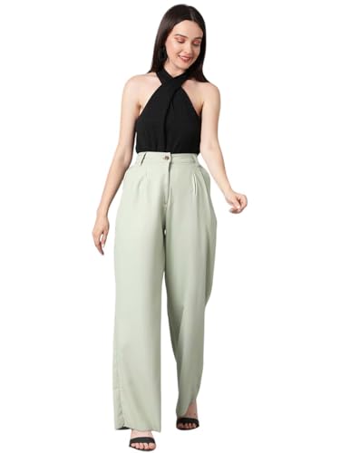 Image of KOTTY Womens Cotton Blend Straight Fit Trousers