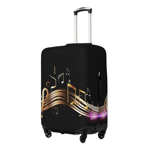 Novel Music Note Travel Luggage Cover Suitcase Protector Washable Elastic Suitcase Cover Anti-Scratch Luggage Protector Small Travel Suitcase Baggage Cover Fits 18-32 Inch Suitcase2