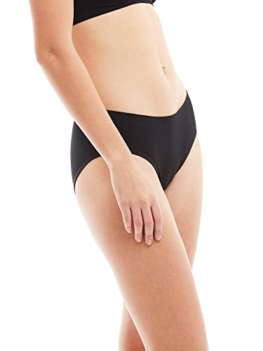 Kalon 6 Pack Women's Hipster Brief Nylon Spandex Underwear (X-Small, 6PK Black) - Thumbnail 3