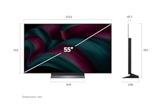 LG Smart TV C5 OLED evo 4K de 55 po - Processeur IA α9 4K Gen 8, Alexa intégré, taux de rafraîchissement jusqu'à 144 Hz, HDMI 2.1, G-Sync, FreeSync, VRR, WebOS 25, Dolby Vision (OLED55C5PUA, 2025)