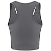 6-Pieces-Basic-Crop-Tank-Tops-Sleeveless-Racerback-Crop-Sport-Top-for-Women 6 Pieces Basic Sleeveless Racerback Sports Crop Tank Tops for Women Girls Daily Wearing (Black, White, Dark Grey, Navy, Grey, Olive, L)