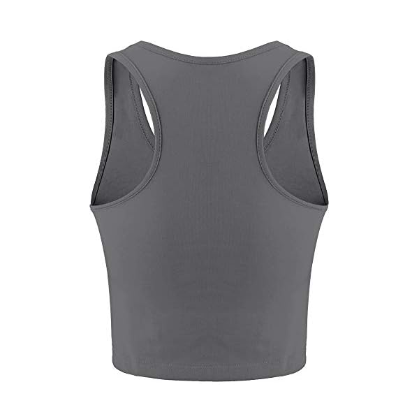 6-Pieces-Basic-Crop-Tank-Tops-Sleeveless-Racerback-Crop-Sport-Top-for-Women 6 Pieces Basic Sleeveless Racerback Sports Crop Tank Tops for Women Girls Daily Wearing (Black, White, Dark Grey, Navy, Grey, Olive, L)