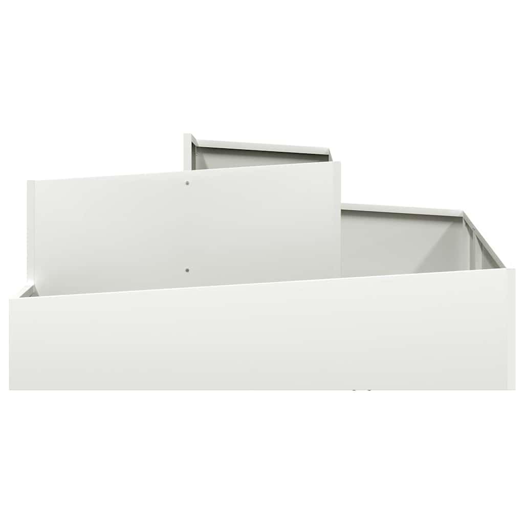 vidaXL Doniczka ogrodowa Biały 100 x 100 x 50 cm Stal zimnogięta, Ogród i taras, nowoczesny metalowy doniczka na zewnątrz, dekoracyjny pojemnik na rośliny, akcesoria na patio