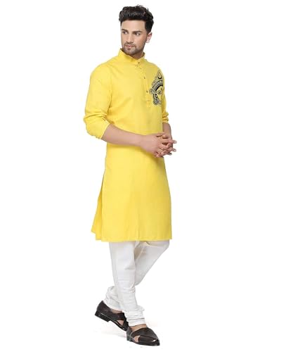 Image of Men's Digital Printed Kurta for Festival Navratri Pooja