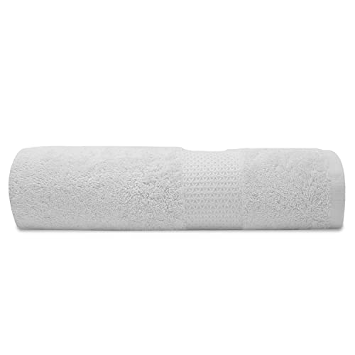 Towelogy® Premium Large Hand Towels Set 100% Combed Ring Spun Cotton Quick Dry & Super Absorbent Hotel Quality Multipurpose for Bathroom Spa Gym & Travel Size 50x85cm (White Snow