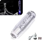 DYEKNEE Car Shifter Knob, Cool Colorful LED Luminous Crystal Bubble Gear Knob, 5.9' Easy to Hold Gear Shift Head with Wiring Harness Adapter, Universal for Manual Transmission Cars (Transparent)