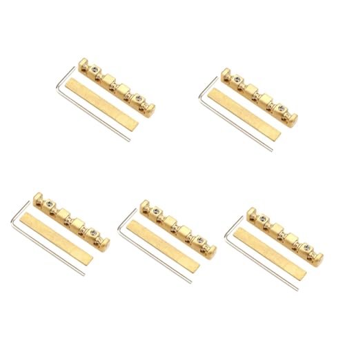 Totority 5 Sets String Professional Nut Lightweight Brass Material String Instrument Bridge Nut Music Replacement for Guitar