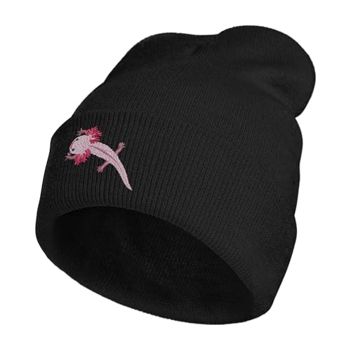 Image of Embroidery Goth Beanie Knit Hats for Men & Women, Embroidery Winter Hats Skull Cap