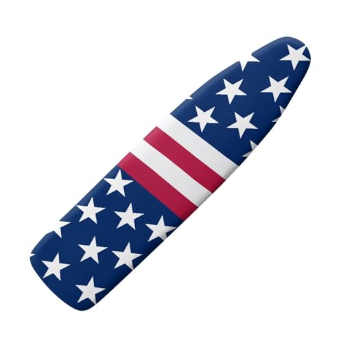 Suhoaziia American USA Flag Heavy Duty Patriotic Iron Board Covers Non Stick Scorch Washable Easy-Fit Ironing Board Cover with Hook and Loop Fastener Strap Independence Day Decor
