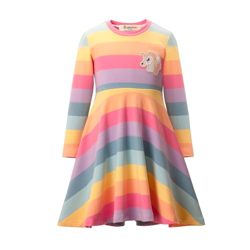 Girls Twirl Dress with Flare Hem – Colorblock Design Casual Dresses for Kids