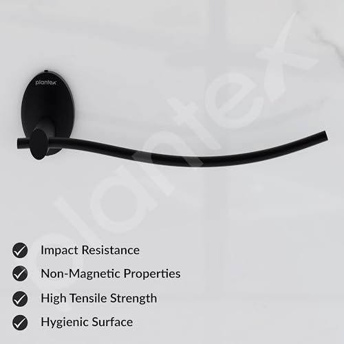 Image of Plantex 304 Grade Stainless Steel Napkin Ring /Towel Ring /Napkin Holder /Towel Hanger /Bathroom Accessories-Powder Coated(Black)