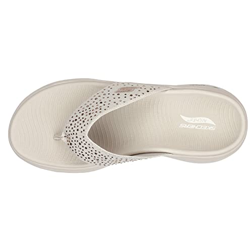 Skechers Go Walk Arch Fit Knit Sandal with Rhinestones Natural 12 B (M)