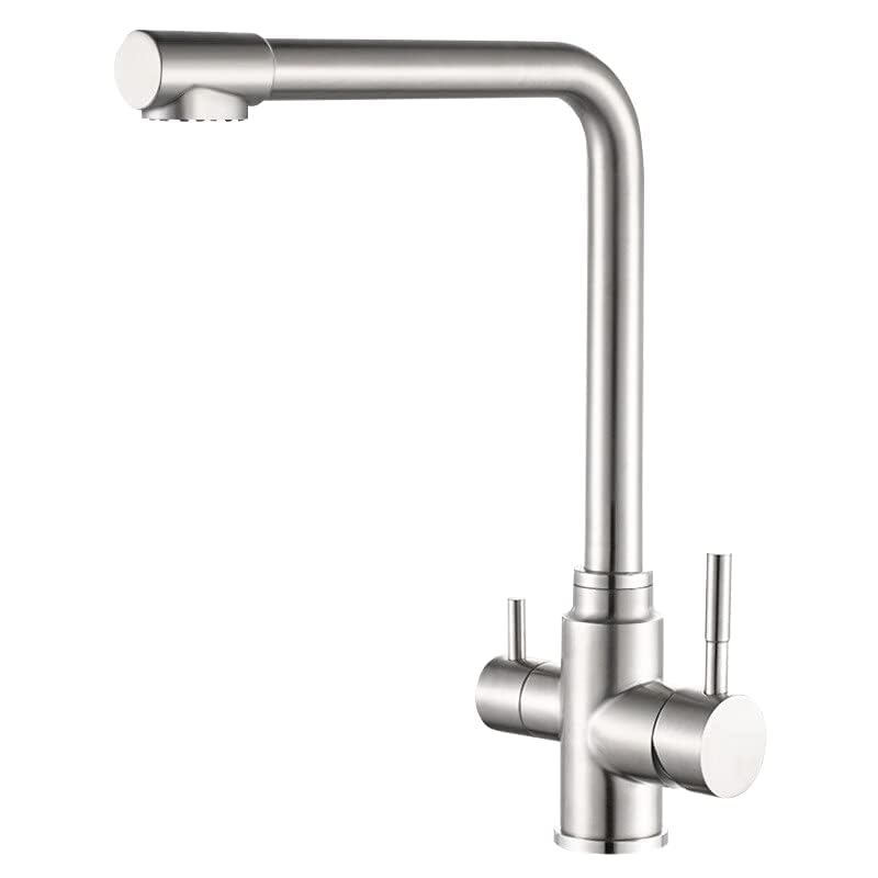 Fossa Pure 3-Way Kitchen Tap, 360° Swivel, Kitchen Mixer Tap for, 3-in-1 High Pressure Tap, Drinking Tap with 2 Levers, Brushed (Silver) (B0CHC62SFL) Amazon Price History, Amazon Price Tracker