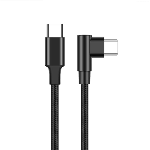 USB-C Ladekabel 60W, 90°-Stecker, 90 cm, geflochten, schwarz