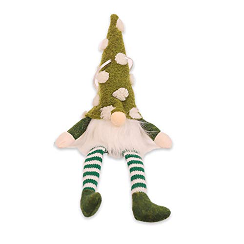 precauti 2020 New Christmas Doll Ornament Schöne Zwerg Weihnachtsbaum Dekor Ornament Kreative gestreifte Waldmann Sling mit Lampe Anhänger (grau, grün, rot)