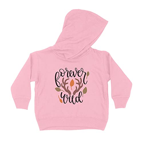 Forever Wild Kids Hoodie Sweatshirt Toddler 2T Light Pink