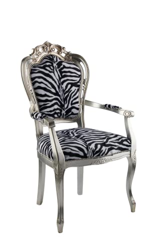 Fauteuil Barocco style Luigi XVI° rembourré en bois de hêtre (argent zébré) Cover