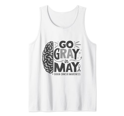 Vaya gris en mayo Día de concienciación sobre el cáncer cerebral Cinta gris Camiseta sin Mangas