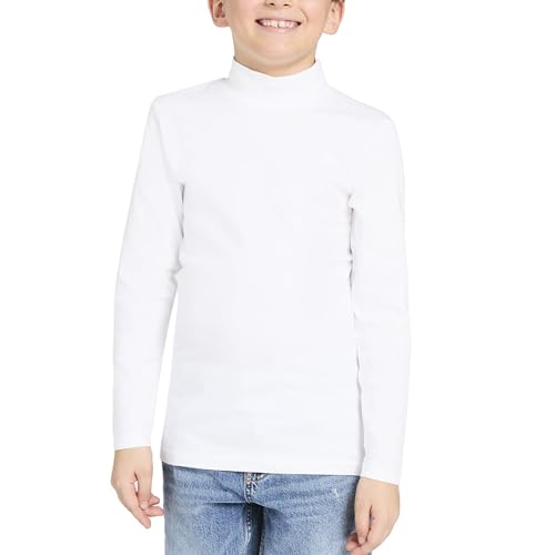 Liabel - Lupetto Bambino Caldo Cotone Morbido Dolcevita Bambino Manica Lunga Collo Alto 3-14 Anni (IT, età, 4 Anni, 5 Anni, Bianco)