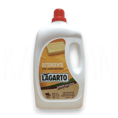 Detergente Lagarto Con Jabón Natural 40 Lavados 2960ml - Pack 4 Unidades