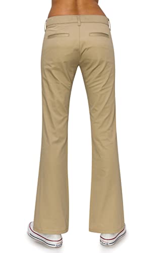 KHAKI & BLUE Women's Work Pants – Low Rise Flared Leg Bootcut Casual Trousers with Pockets3