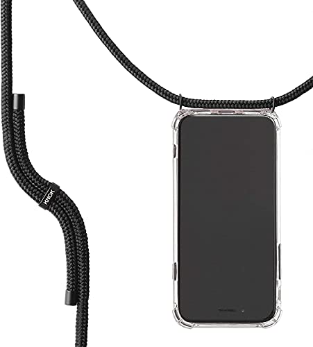 KNOK Cadena para teléfono móvil Compatible con Apple iPhone 13 Pro, Funda de Silicona con Banda, Funda para teléfono móvil para Colgar, Funda Transparente con cordón