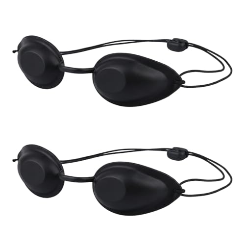 Piaeny 2PCS Lunettes de Protection UV pour Solarium et Bronzage, Lunette Anti UV Cabine Sans Trace, Masque Oculaire Silicone Souple pour Lumière Pulsée,...