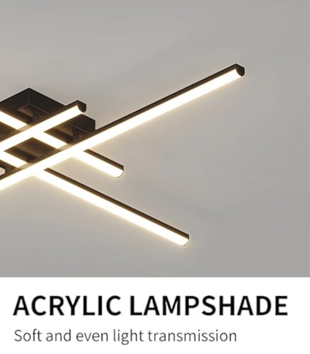 Plafonnier LED moderne télécommande dimmable réglable pour salon - 7