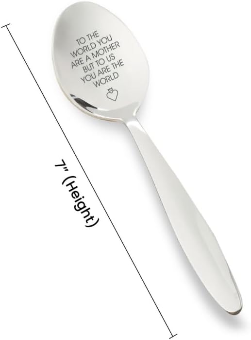 Miniatura 3 de To The World You Are A Mother But To Us You Are The World - Cuchara grabada para el día de la madre, regalo para mamá, cuchara de café, regalo para