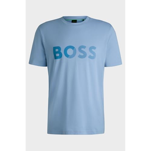 Boss Para Hombre. 50530990 Camiseta Tape Logo Azul (3XL), Casual, AlgodóN, Manga Corta - 3