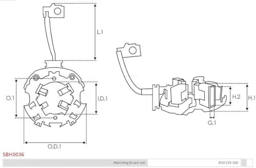 AS-PL SBH0036P Supporto Spazzole in carbone