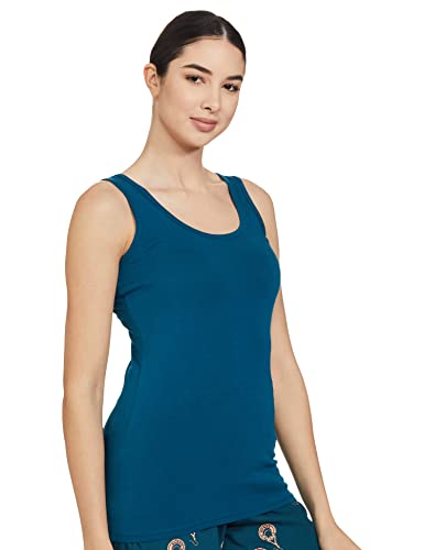 Image of Longies Women's Sleeveless Camisole (LWSLTPO2V001 Skin & Royal Blue09 L)