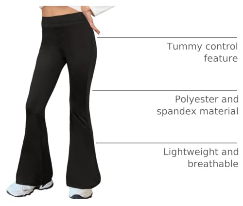 Image of WSPLYSPJY Women's Print Stretch Bell Bottom Flare Palazzo Pants Trousers