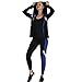 Active Wear Sets-Women's Workout Clothes Gym Wear Track Suits Yoga Jacket Pants Vest 3 Pieces Set Sapphire Blue
