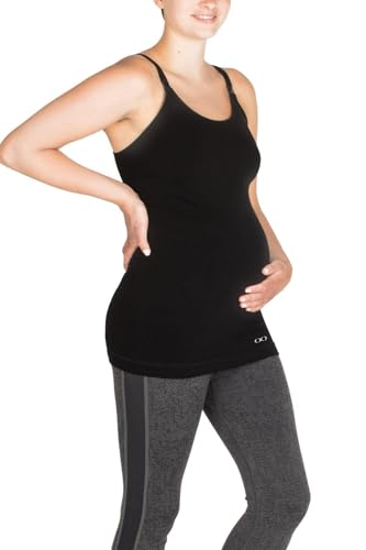 Modern Eternity Nursing and Maternity Yoga Tank Top | Hannah (Black, X-Large)