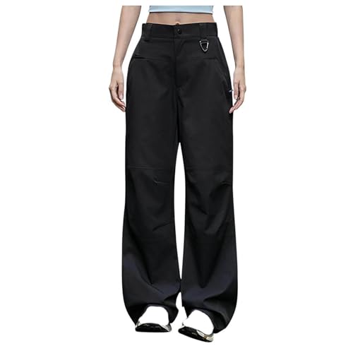 Womens Cargo Pants High Waisted Wide Leg Pants Fashion Teen Girls Y2k Streetwear Baggy Casual Jogger Pant Sweatpants