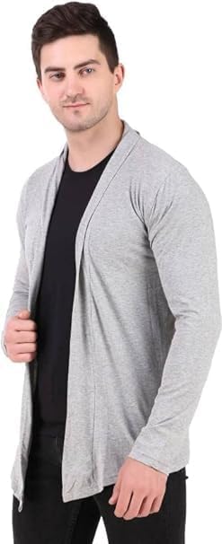 Image of DRAXSTAR Men's Cotton Shrug | Open Full Sleeve Shawl Cardigan for Men, Best for Casual Wear