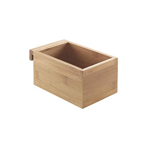 Metaltex Bamboo Hanging Box, Wood-Coloured Cover