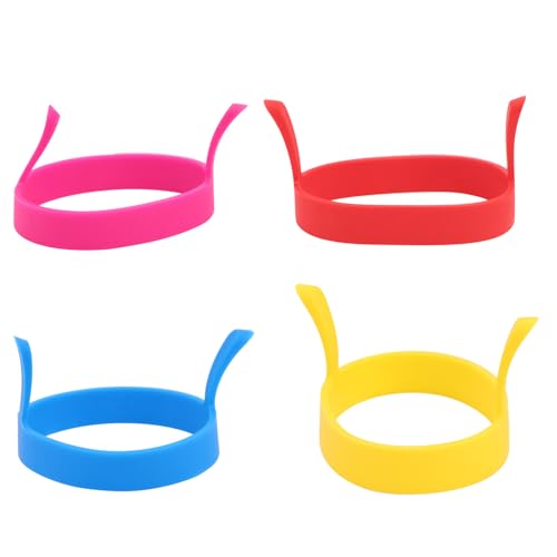 Garneck 4 Silicone Omelette Rings for Griddle Pancake Egg Non-stick Heat Easy to .5cm Diameter