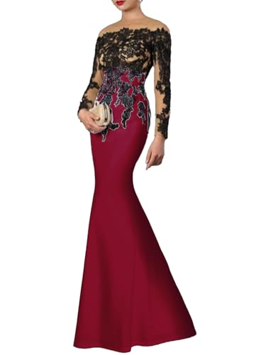 Mermaid/Trumpet Elegant Evening Dress Wedding Guest Dress Jewel Neck 3/4 Length Sleeve Floor Length Appliques 2024