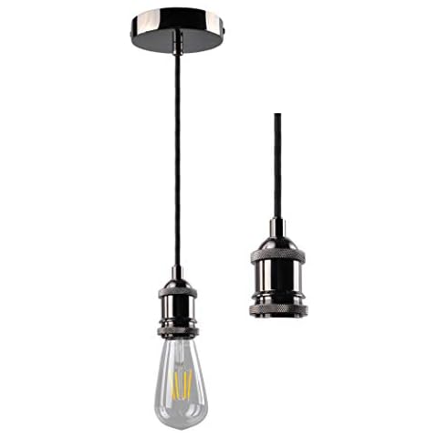 JING Vintage Black Nickel Pendant Light Fitting Cover