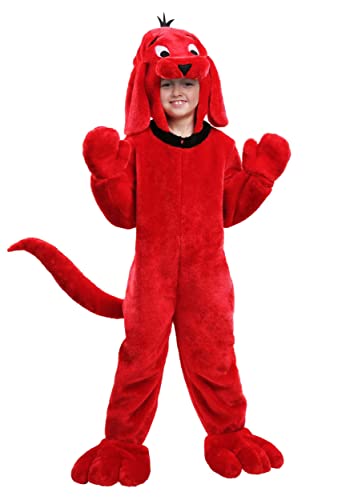 Fun Costumes Clifford the Big Red Dog Kid's Costume - Jumpsuit with Muzzle Hood, Mitts, Shoe Covers